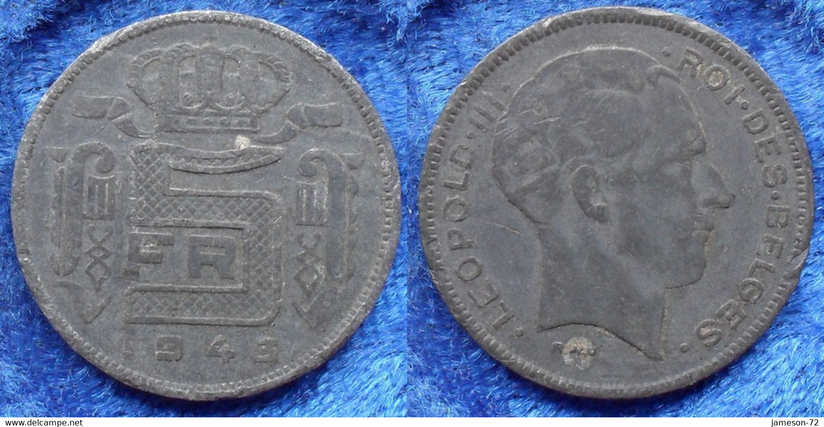 BELGIUM - 5 Francs 1943 French KM#129.1 Leopold III (1934-50) - Edelweiss Coins - Ohne Zuordnung