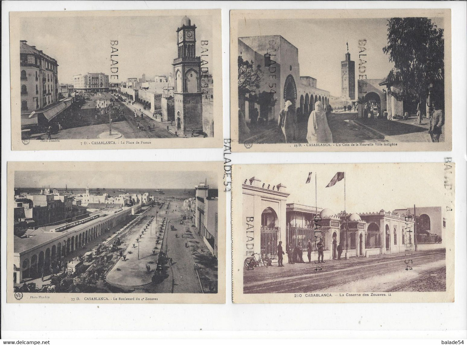 Lot 20 CPA - CASABLANCA - Toutes Scannées : Phare, Théâtre Municipal, Place De France, Majestic, Subdivision, Tribunal, - Casablanca