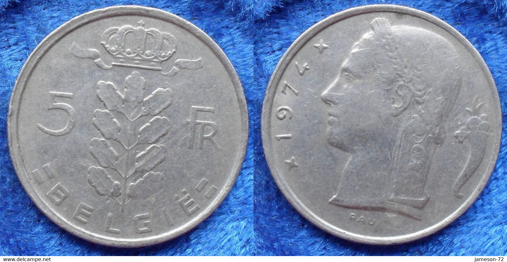 BELGIUM - 5 Francs 1974 Flemish KM# 135.1 Baudouin I (1951-1993) - Edelweiss Coins - Unclassified