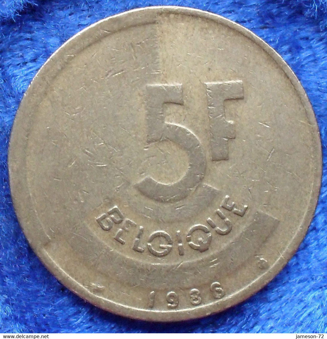 BELGIUM - 5 Francs 1986 French KM#163 Baudouin I (1951-1993) - Edelweiss Coins - Unclassified