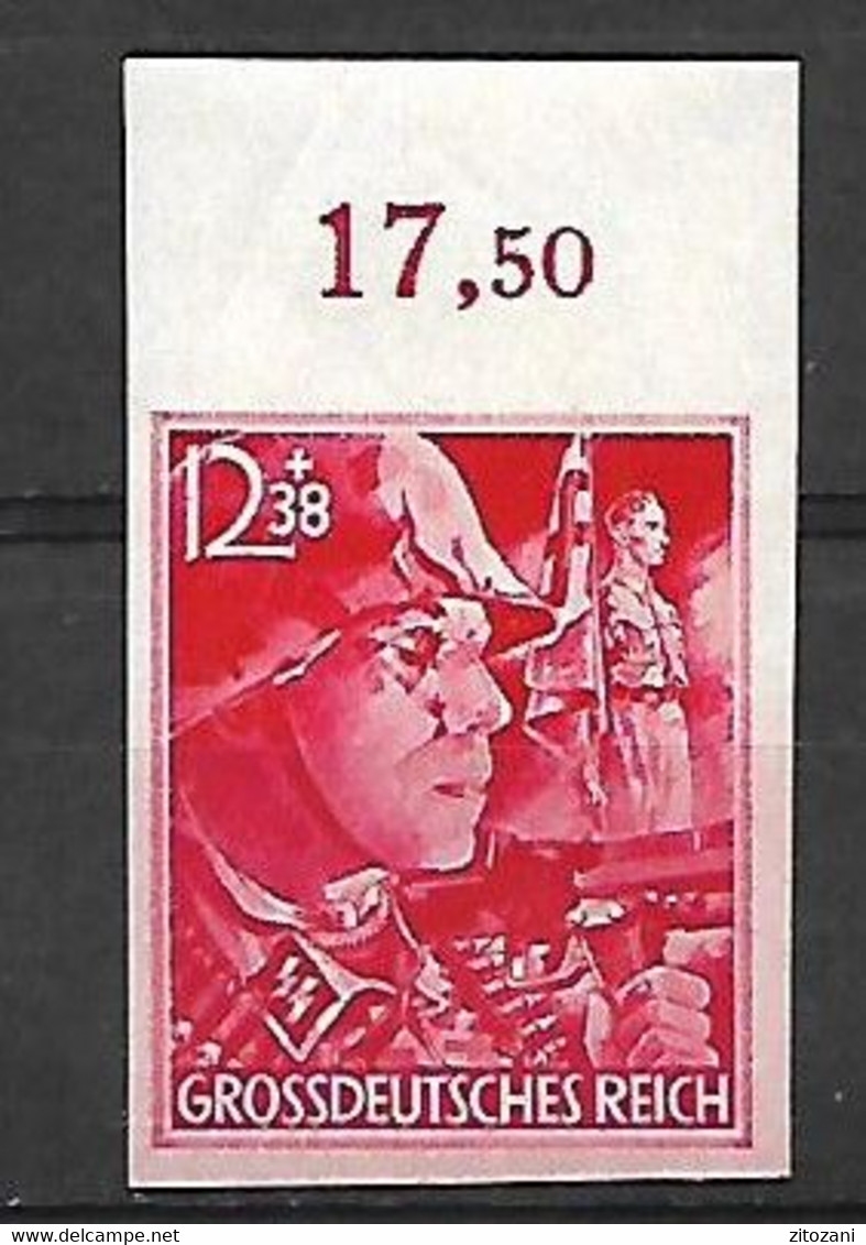 1290 ALLEMAGNE-III REICH-1945 émis En L'honneur Des SA Et SS YT 826 NON DENTELE ET BORD NUMEROTE Neuf ** - Unused Stamps