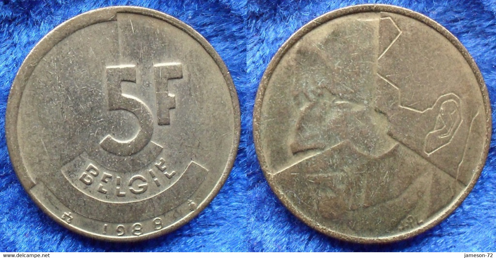 BELGIUM - 5 Francs 1988 Flemish KM#164 Baudouin I (1951-1993) - Edelweiss Coins - Sin Clasificación