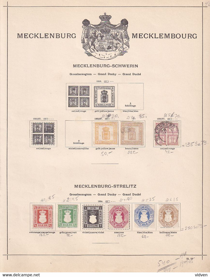 Germany, Mecklenburg_Schwerin  Post Stamps - Mecklenbourg-Schwerin