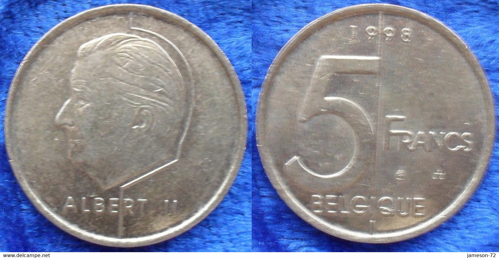 BELGIUM - 5 Francs 1998 French KM#189 Albert II (1993-2002) - Edelweiss Coins - Non Classificati