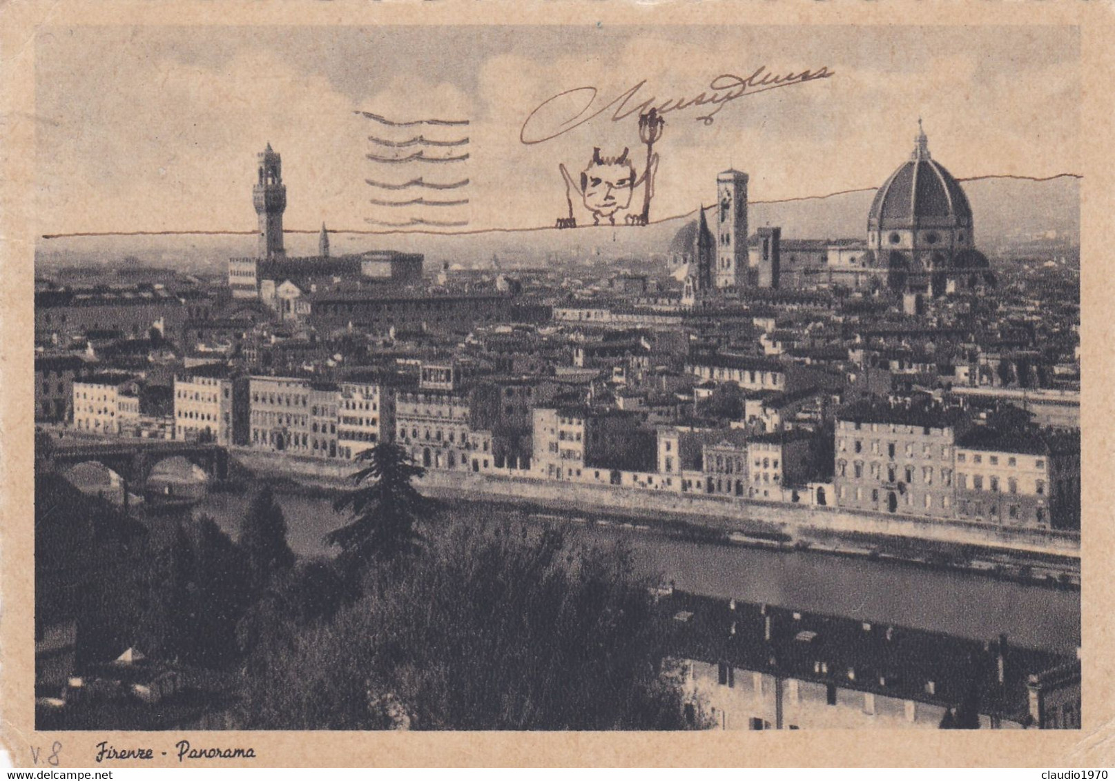 REGNO - FIRENZE -  CARTOLINA - PANORAMA -  VIAGGIATA - PER FIRENZE - 7° REGGIMENTO GENIO II MERCANISTI - Oorlogspropaganda