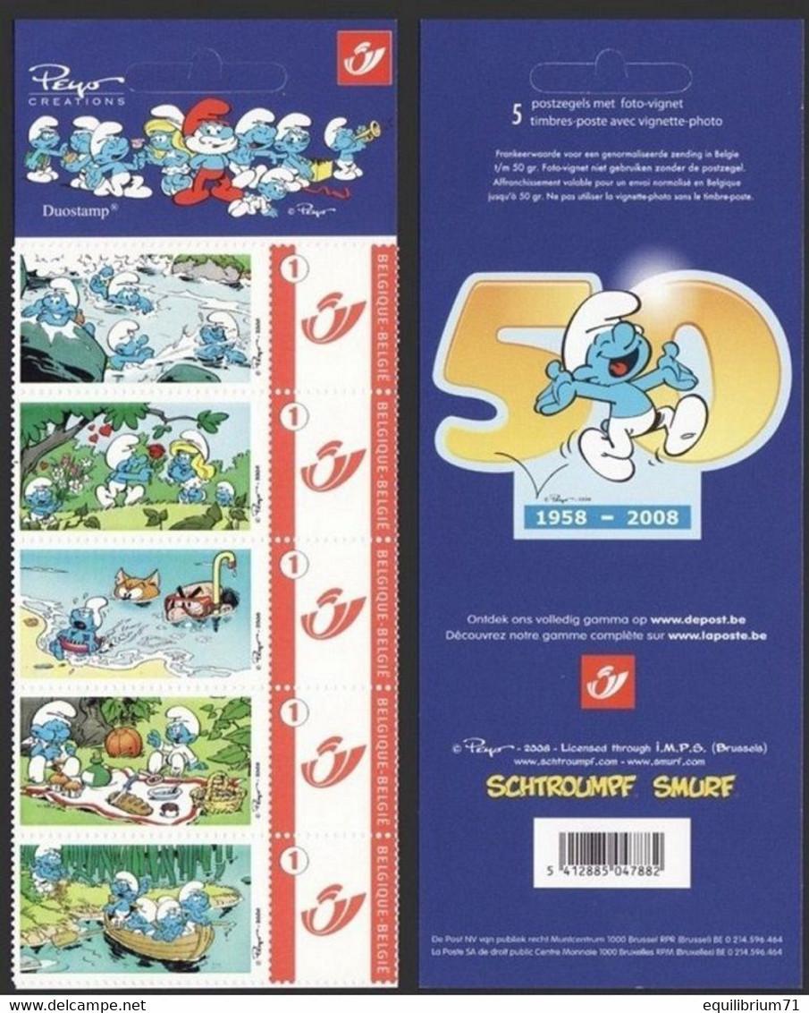 DUOSTAMP** / MY STAMP** - 50 Ans Des Schtroumpfs (2) / 50 Jaar De Smurfen (2) - Schlumpf - Smurf, Smurfy - Mint