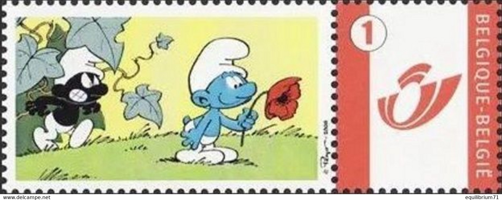 DUOSTAMP** / MY STAMP** - 50 Ans Des Schtroumpfs (1) / 50 Jaar De Smurfen (1) - Schlumpf - Smurf, Smurfy - Philabédés (comics)