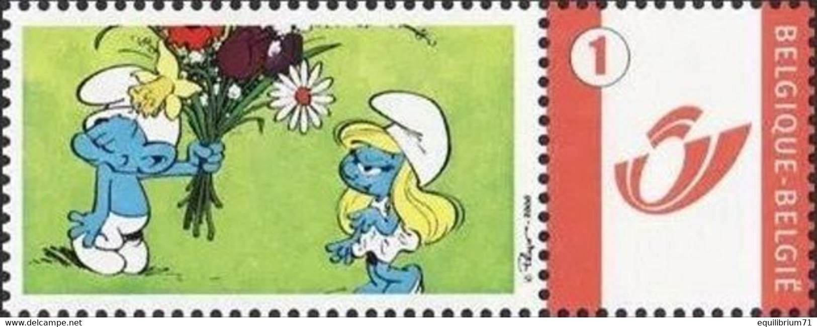 DUOSTAMP** / MY STAMP** - 50 ans des Schtroumpfs (1) / 50 jaar De Smurfen (1) - Schlumpf - Smurf, Smurfy