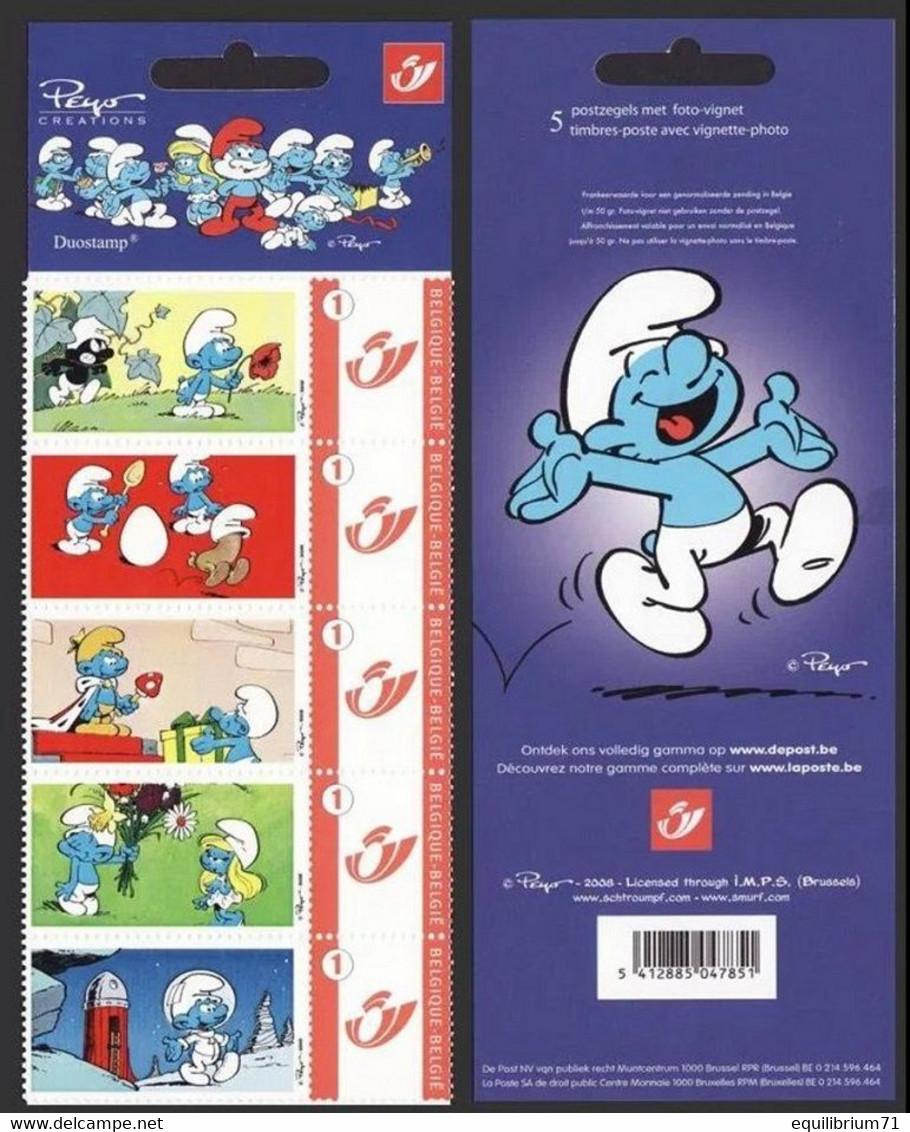 DUOSTAMP** / MY STAMP** - 50 Ans Des Schtroumpfs (1) / 50 Jaar De Smurfen (1) - Schlumpf - Smurf, Smurfy - Ungebraucht