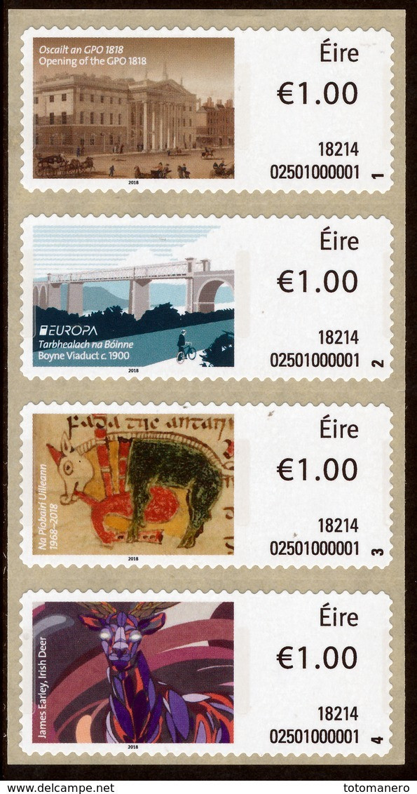 IRELAND/Irland/Eire EUROPA 2018 "ADHESIVE STRIP** ISSUED In 2019 - 2018