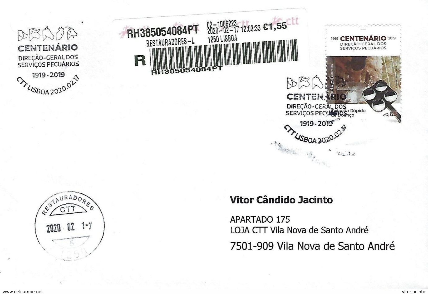 PORTUGAL - Commemorative Postmark - Centenary Of The Directorate-General For Livestock Services (real Circulated Letter) - Farm