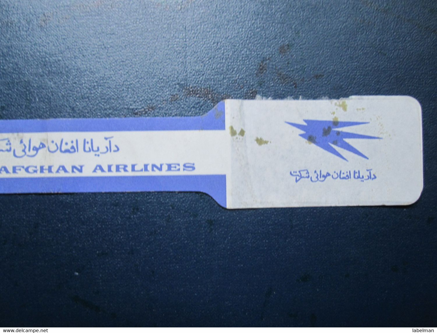 ARIANA AFGHAN AFGHANISTAN CARD WELCOME TICKET AIRWAYS AIRLINE STICKER LABEL TAG LUGGAGE BUGGAGE PLANE AIRCRAFT AIRPORT - Baggage Labels & Tags