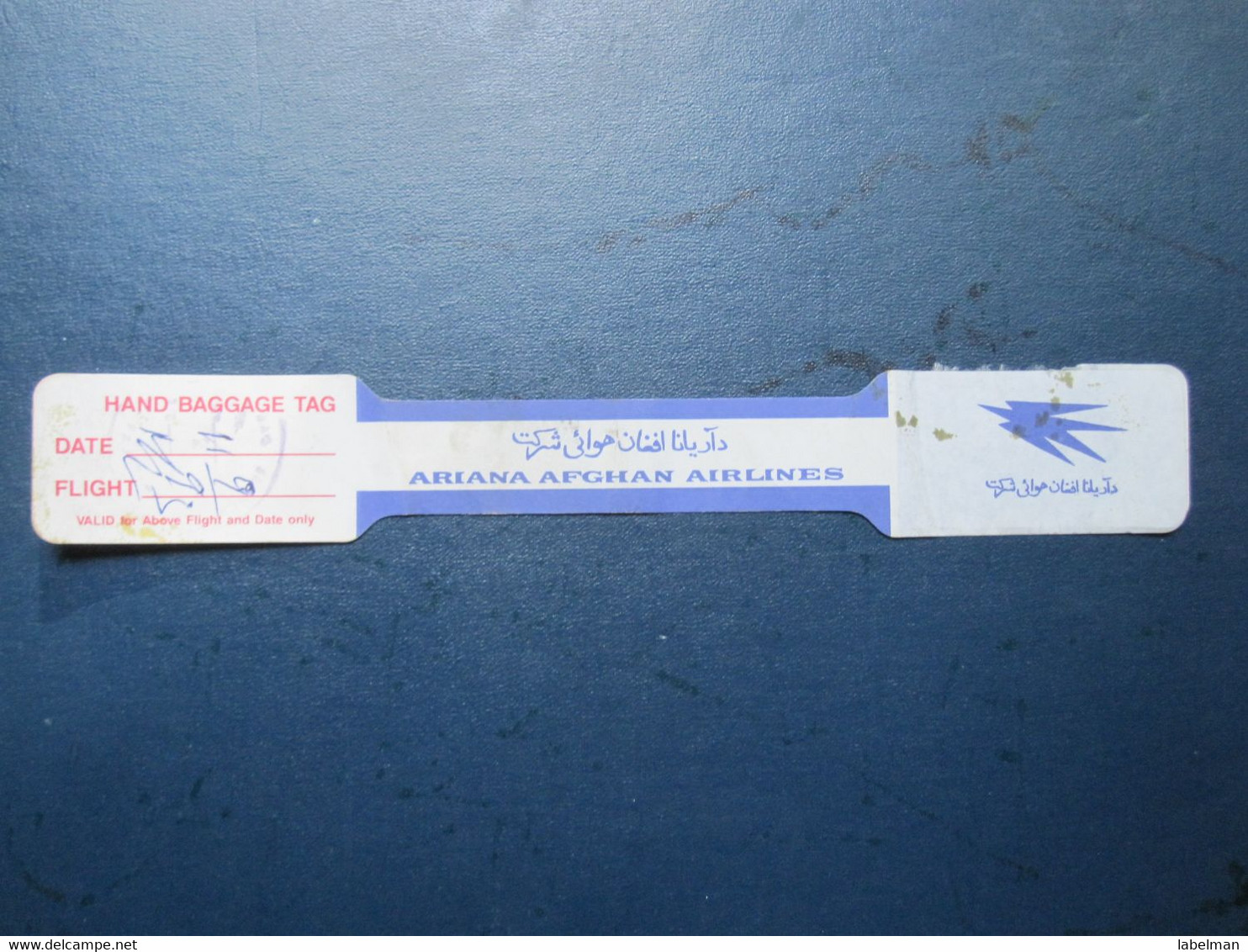 ARIANA AFGHAN AFGHANISTAN CARD WELCOME TICKET AIRWAYS AIRLINE STICKER LABEL TAG LUGGAGE BUGGAGE PLANE AIRCRAFT AIRPORT - Étiquettes à Bagages