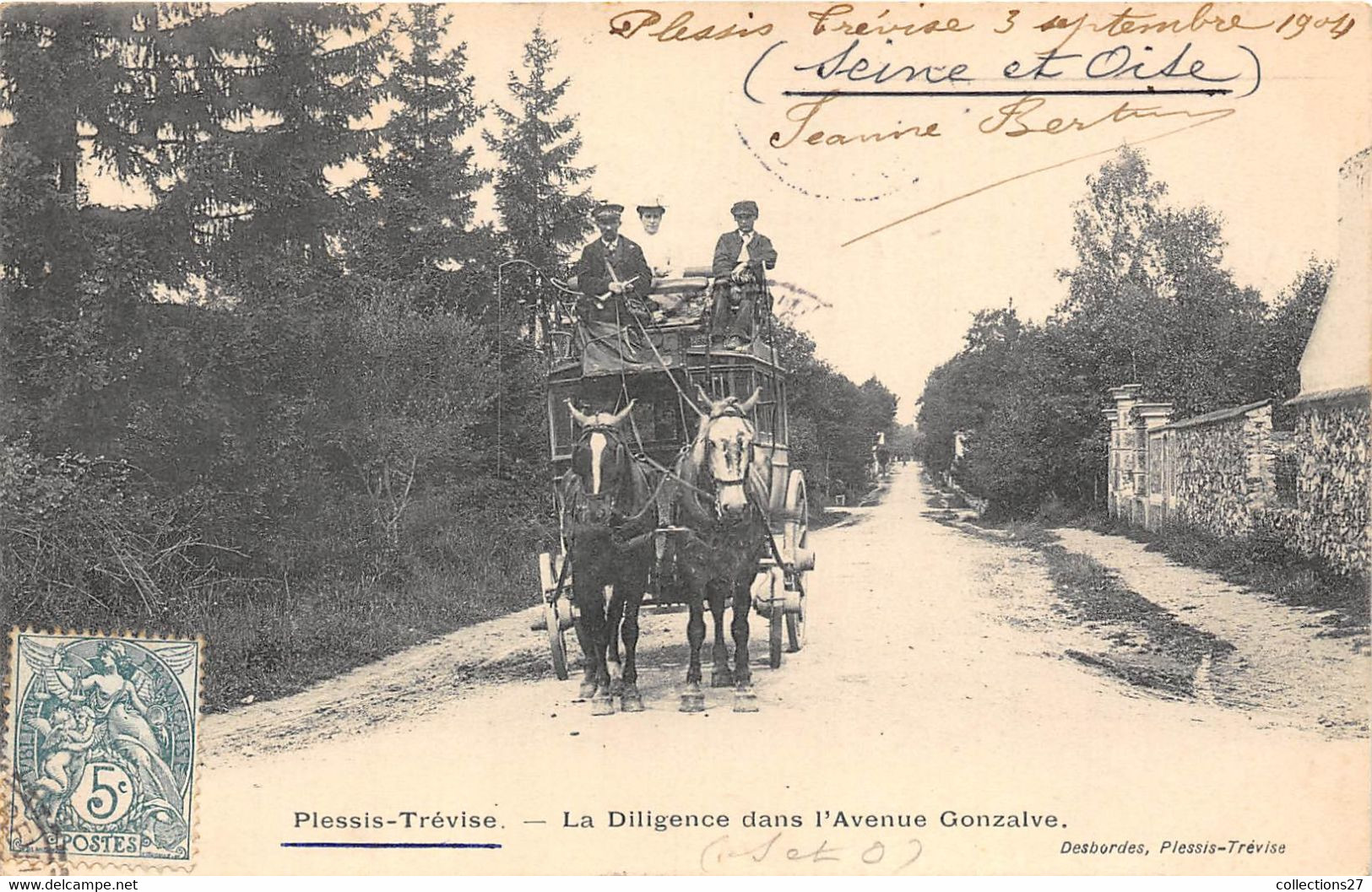 94-LE-PLESSIS-TREVISE- LA DILIGENCE DANS L'AVENUE GONZALVE - Le Plessis Trevise