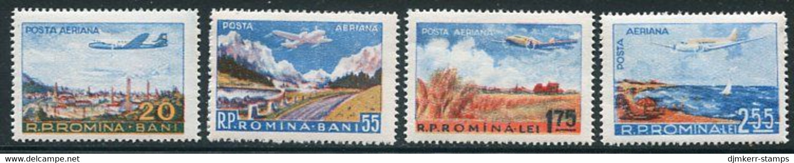 ROMANIA 1956 Airmail: Landscapes LHM / *.  Michel 1626-29 - Nuevos