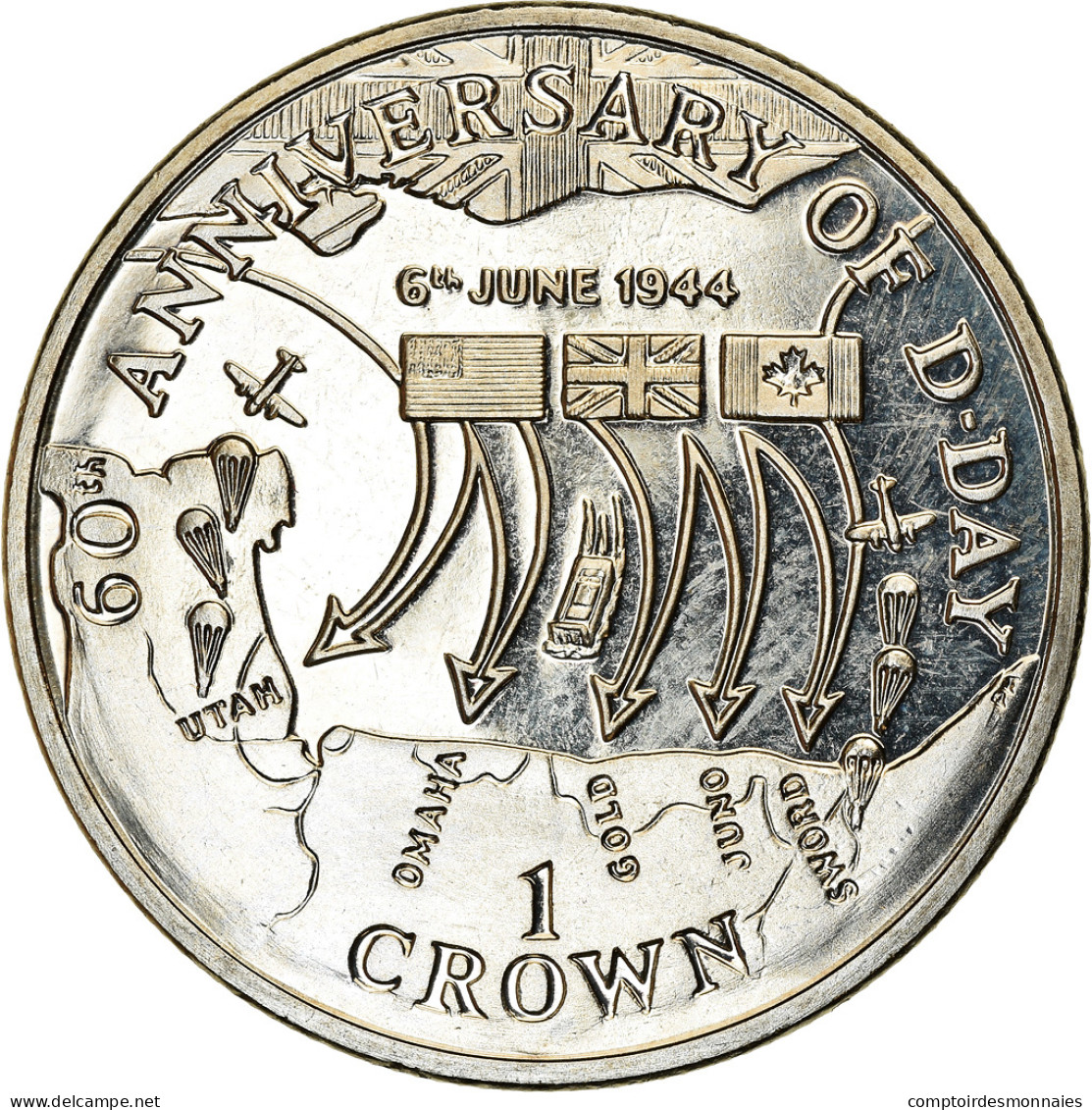 Monnaie, Isle Of Man, Elizabeth II, Crown, 2004, Pobjoy Mint, 60ème - Isle Of Man