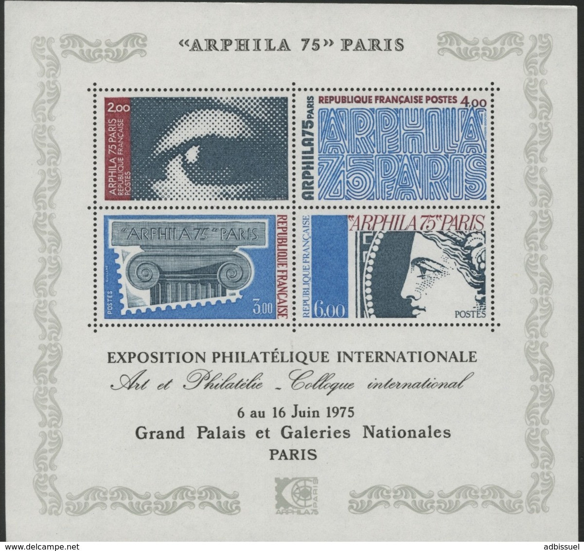 BF 7b COTE 50 € "ARPHILA 75" GRAND FORMAT / PARIS Exposition Philatélique Internationale. Neuf Sans Charnière ** MNH. TB - Ungebraucht