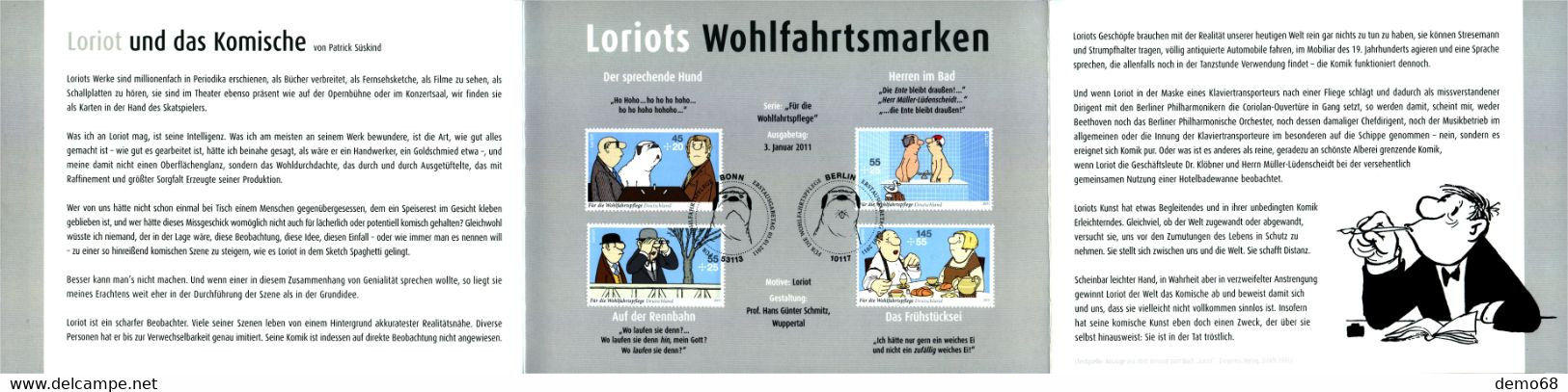 Briefmarken Stamps Stamp Allemagne Deutschland Loriots Feuillet Neuf 4 Timbre S Bohn Berlin  03.01.2011 +++ - Sammlungen