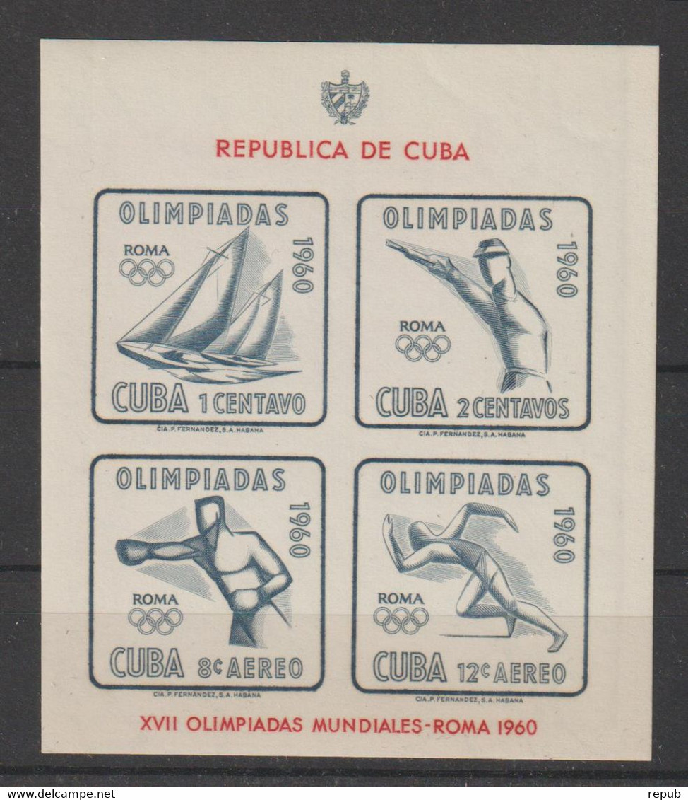 Cuba 1960 JO De Rome BF 16 ** MNH - Blocchi & Foglietti