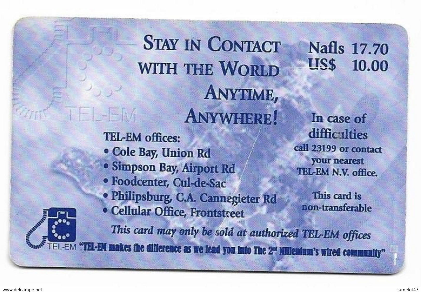 St. Maarten, TelEm, Used Chip Phonecard, No Value, Collectors Item, # Stmaarten-2 - Antilles (Netherlands)