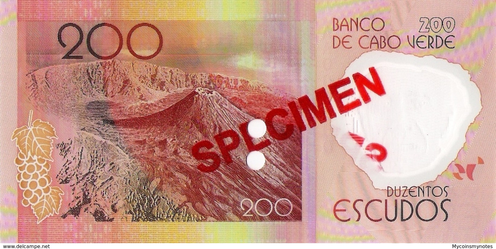 CAPE VERDE 200 (SPECIMEN) Escudos From 2014, P71s, UNC - Specimen