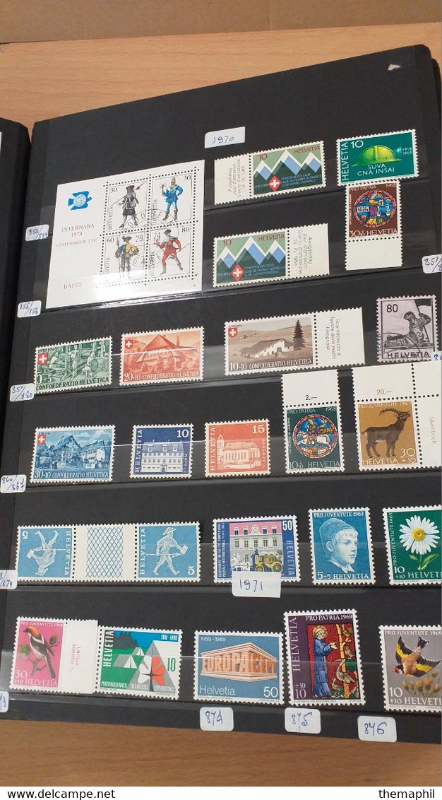 lot n° TH 1205 SUISSE importante collection dans un gros classeur nombreux neufs xx et obl.