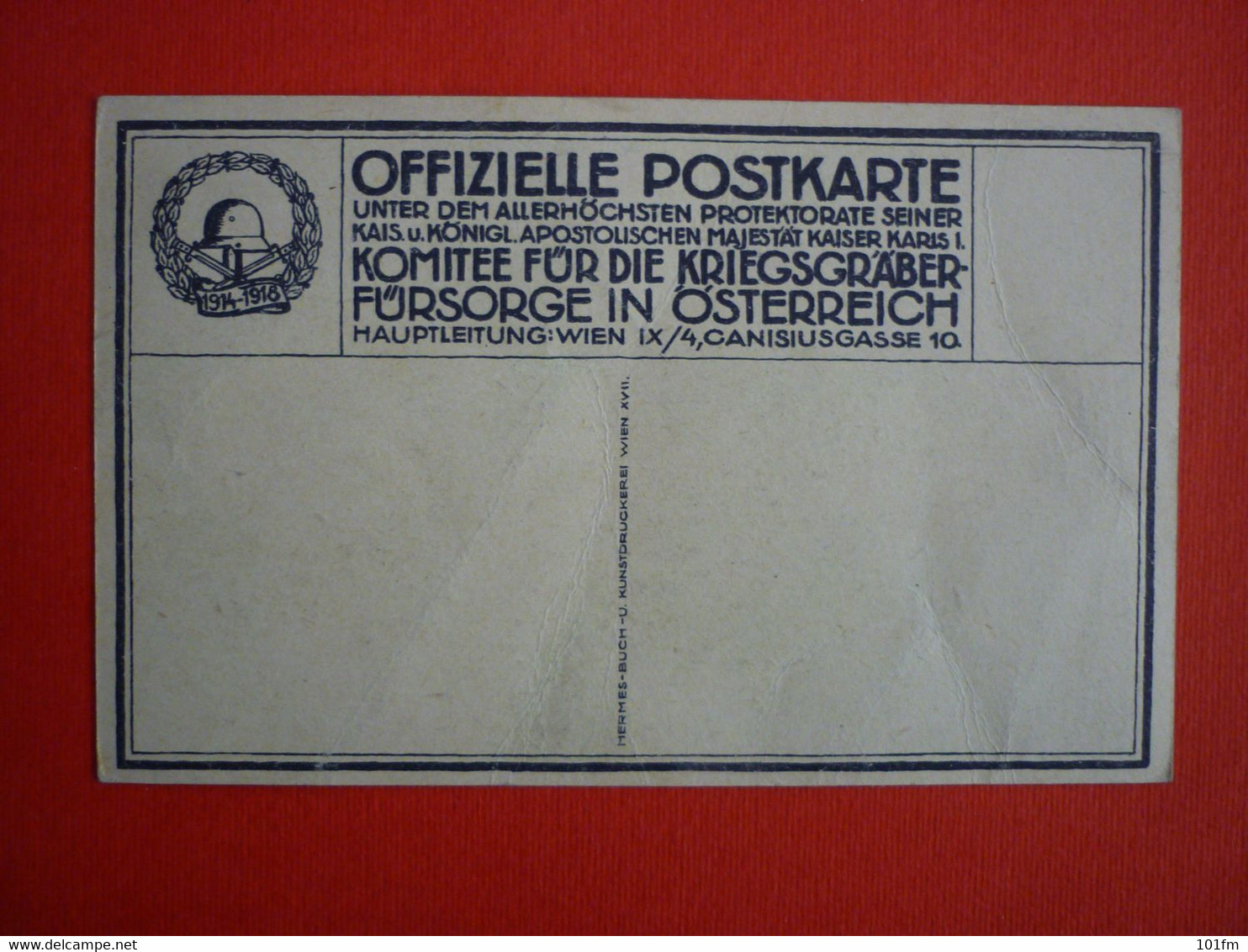 WAR 1914-18 , K.U.K. OFFIZIELLE POSTKARTE - Weltkrieg 1914-18