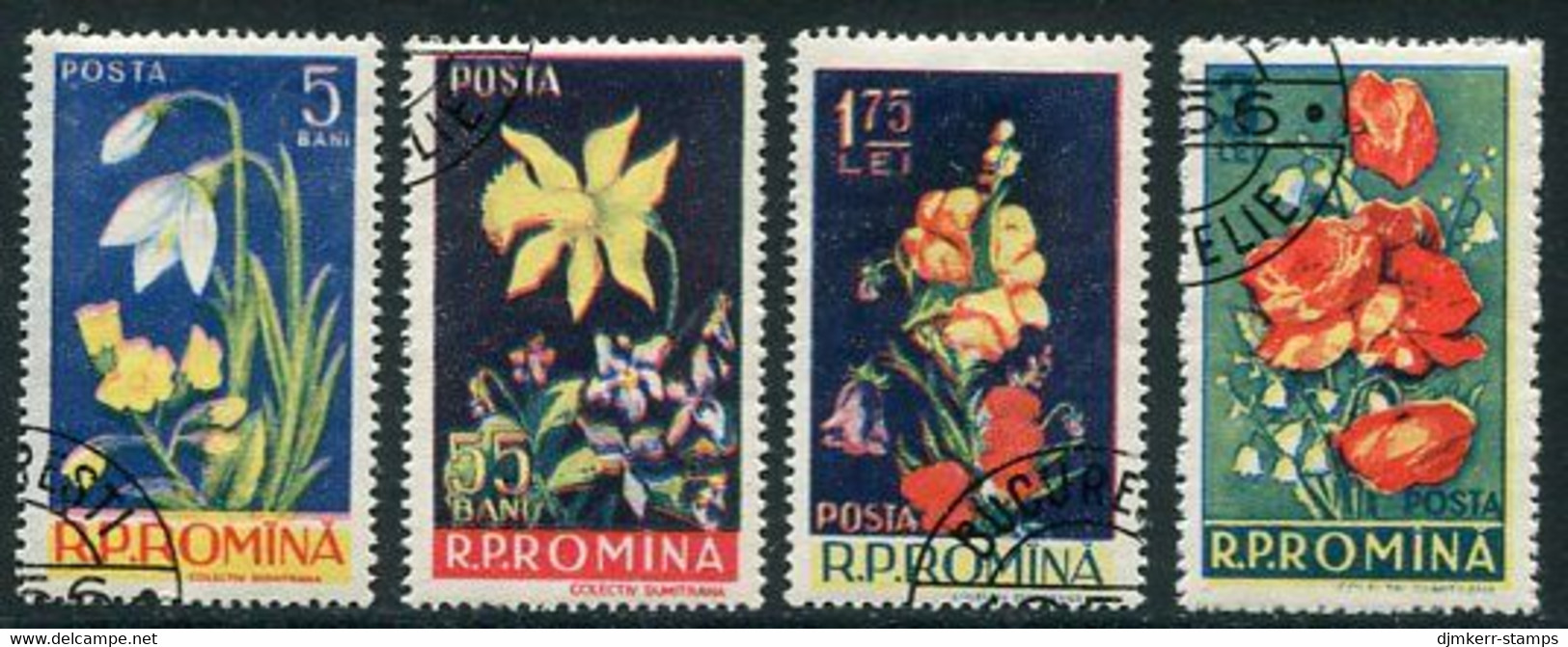 ROMANIA 1956 Flowers Used.  Michel 1589-92 - Gebraucht