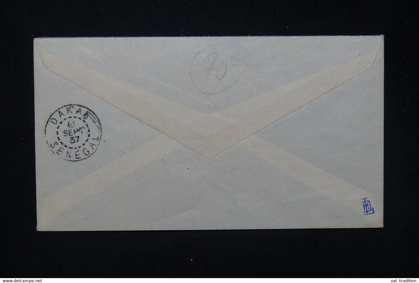MAURITANIE - Enveloppe De Atar Pour Dakar En 1937 Avec Griffe " Transportée Exceptionnellement Par Avion .." - L 80215 - Lettres & Documents