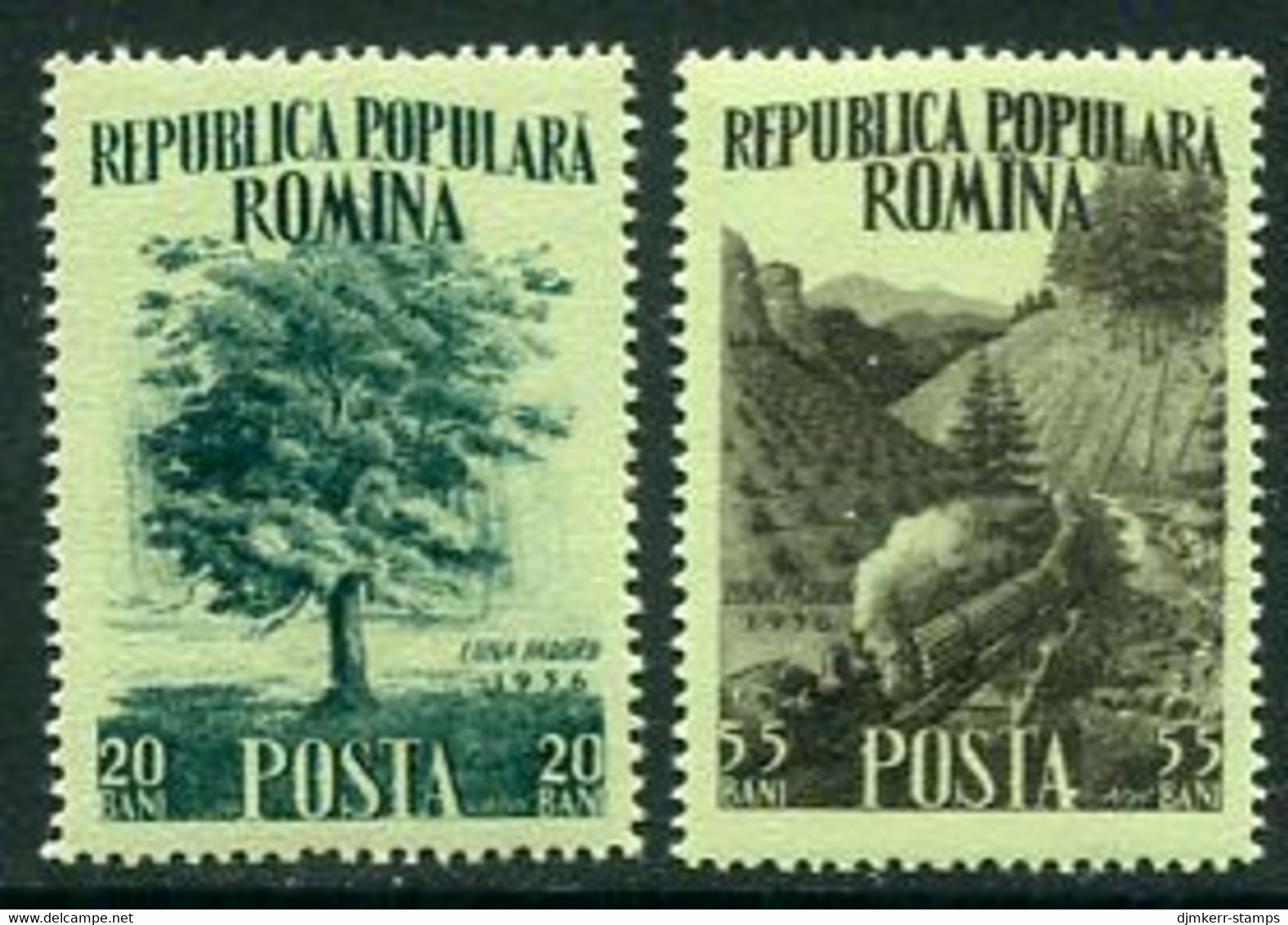 ROMANIA 1956 Forest Month MNH / **.  Michel 1580-81 - Unused Stamps