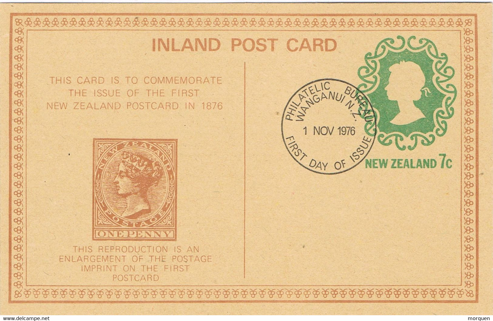 38477. Entero Postal WANGANUI (new Zealand) 1976. Stamp Centenary Reproduction - Postwaardestukken