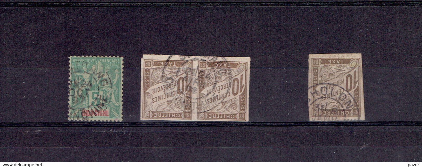 COCHINCHINE - TAXE N°19 OB CHOLON - POSTE N°6 OB SOCTRANG - TAXE N°19 OB SOCTRANG - 1900 - Used Stamps