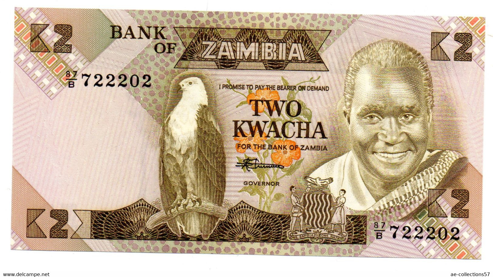 Zambie / 2 Kwacha / UNC - Sambia