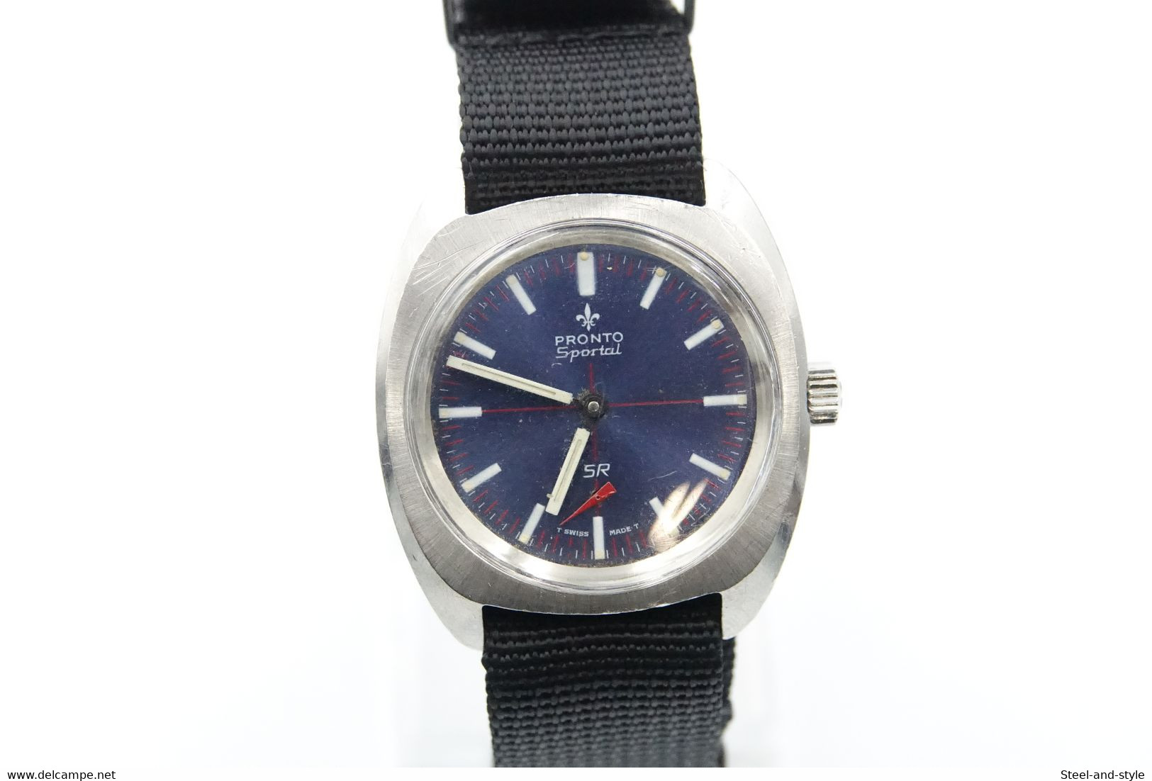 Watches :  PRONTO SPORTAL SR HANDWINDING VINTAGE BLUE DIAL - Original - Running - - Relojes De Lujo