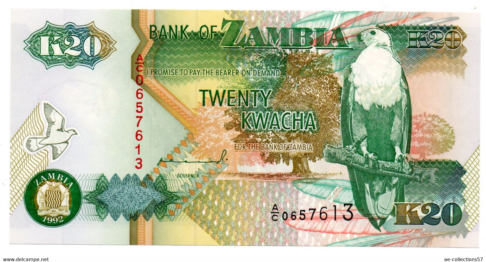 Zambie / 20 Kwacha 1992 / UNC - Zambie