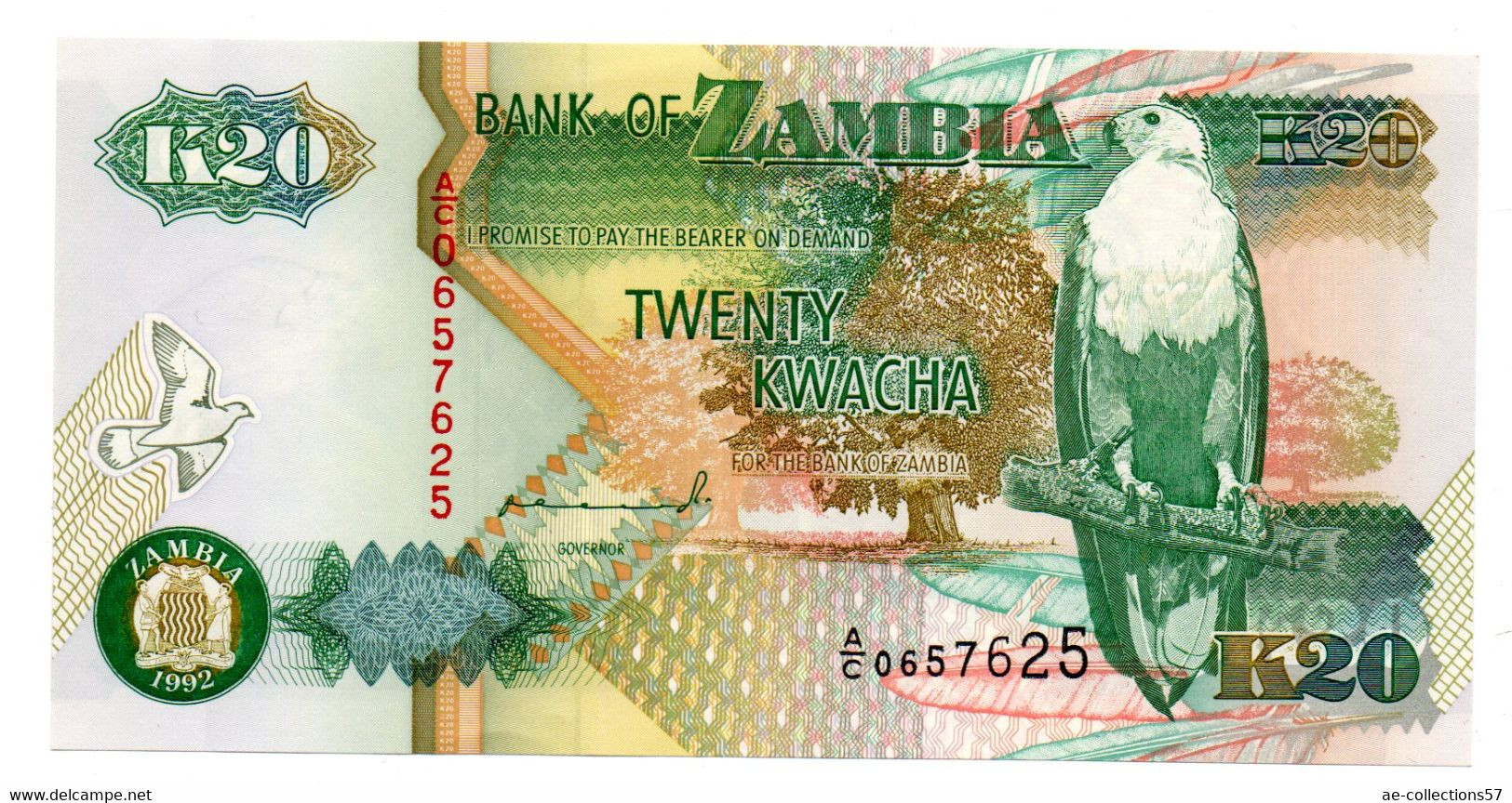 Zambie / 20 Kwacha 1992 / UNC - Sambia