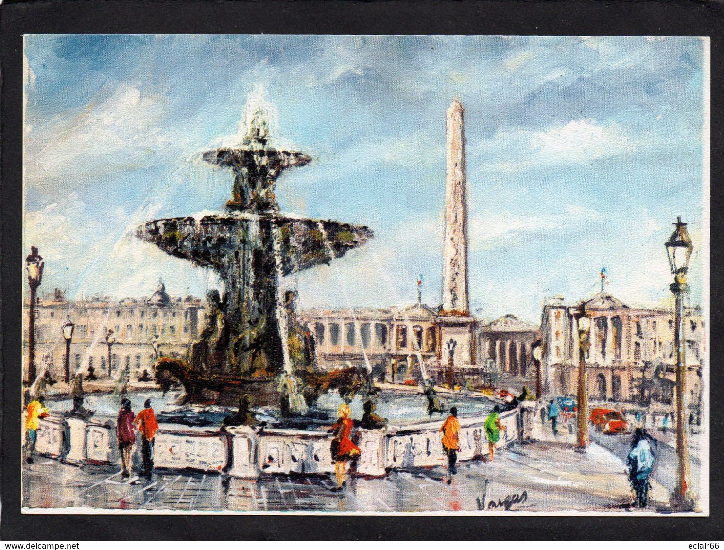 75  PARIS - PEDRO VARGAS Illustrateur -PLACE DE LA CONCORDE,FONTAINE  CPM 1968 EDIT KRISARTS   N°4 - Straßenhandel Und Kleingewerbe