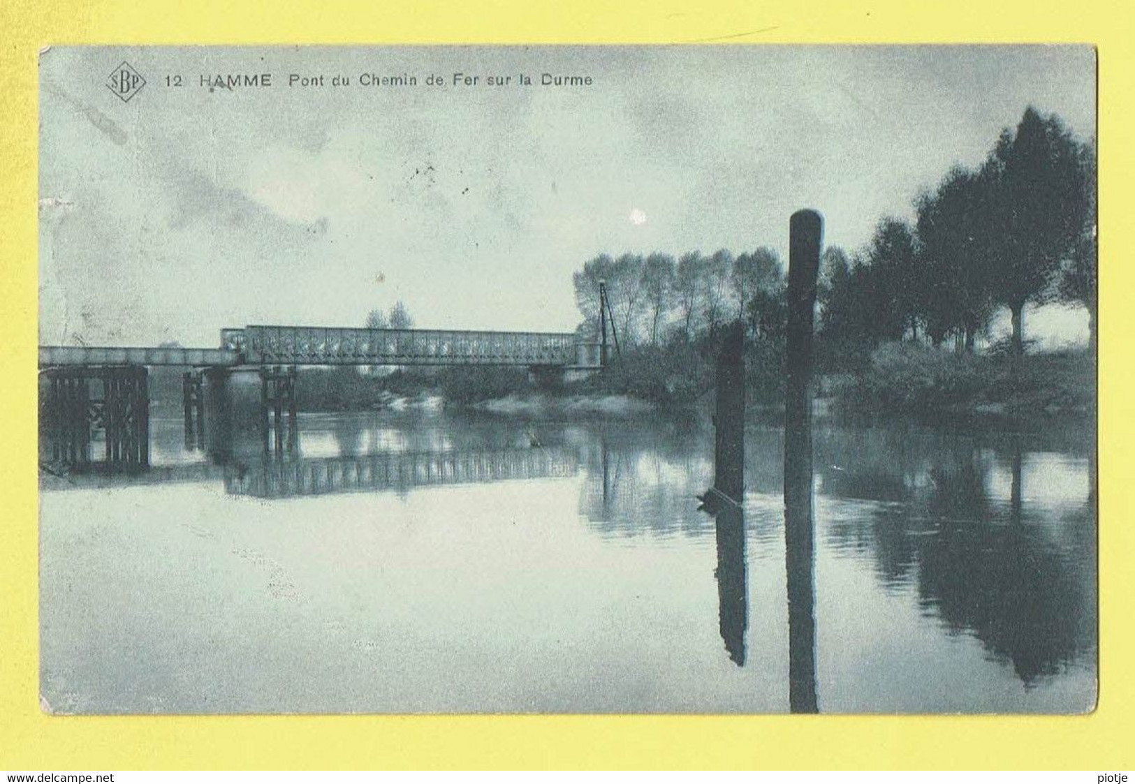 * Hamme (Oost Vlaanderen) * (SBP, Nr 12) Pont Du Chemin De Fer Sur La Durme, Bridge, Brug, Brucke, Canal, Quai, TOP - Hamme