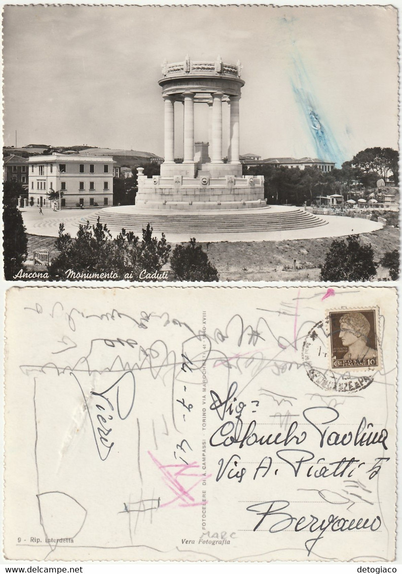 ANCONA - MONUMENTO AI CADUTI - VIAGG. 1941 -53466- - Ancona