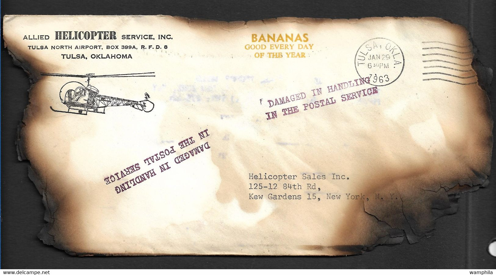 Etats-Unis 1963  Lettre Accidentée. Voir Scan. - 3c. 1961-... Cartas & Documentos