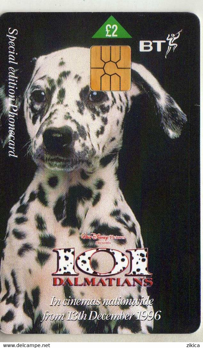 Phonecard - United Kingdom - BT - British Telecom - Special Edition - 101 Dalmatians,Dogs,film,cinema - Altri & Non Classificati