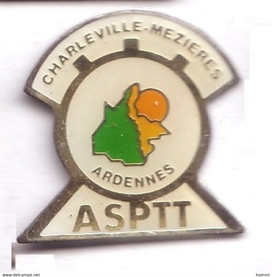 SP306 Pin's Basket Basketball Club Charleville Mézières Département Ardennes ASPTT La Poste Achat Immédiat - Basketball