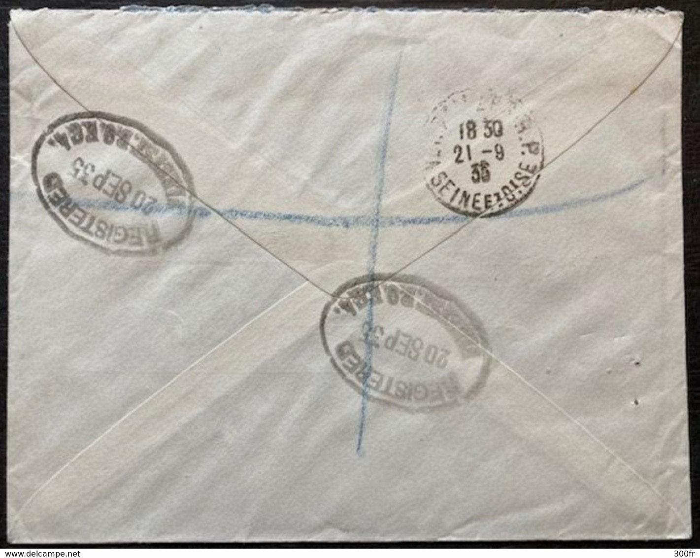 1935 LETTRE RECOMMANDEE REGISTERED COVER LONDON TO VERSAILLES FRANCE - Ohne Zuordnung
