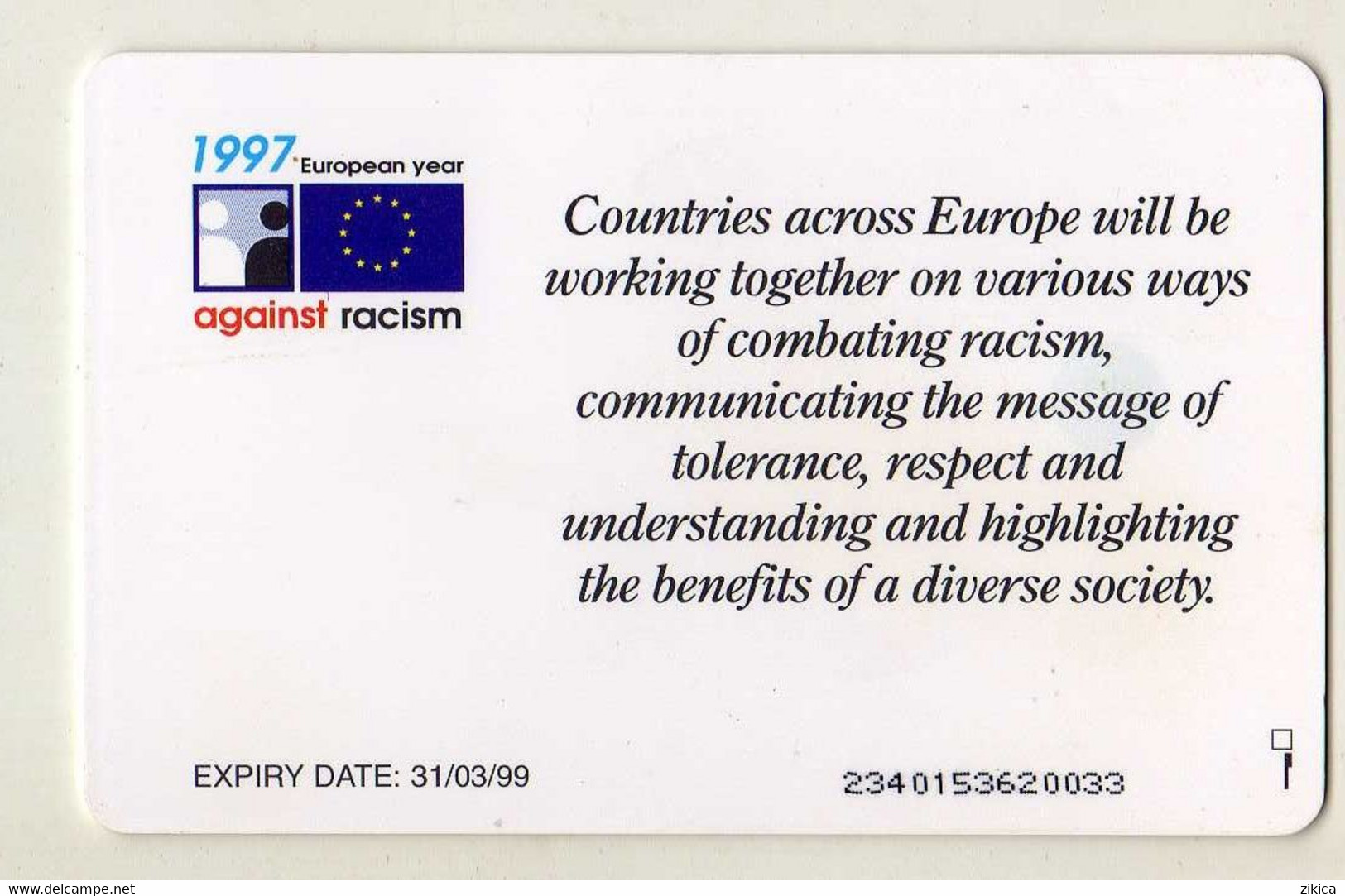 Phonecard - United Kingdom - BT - British Telecom - Special Edition - 1997 European Year - Against Racism - Other & Unclassified