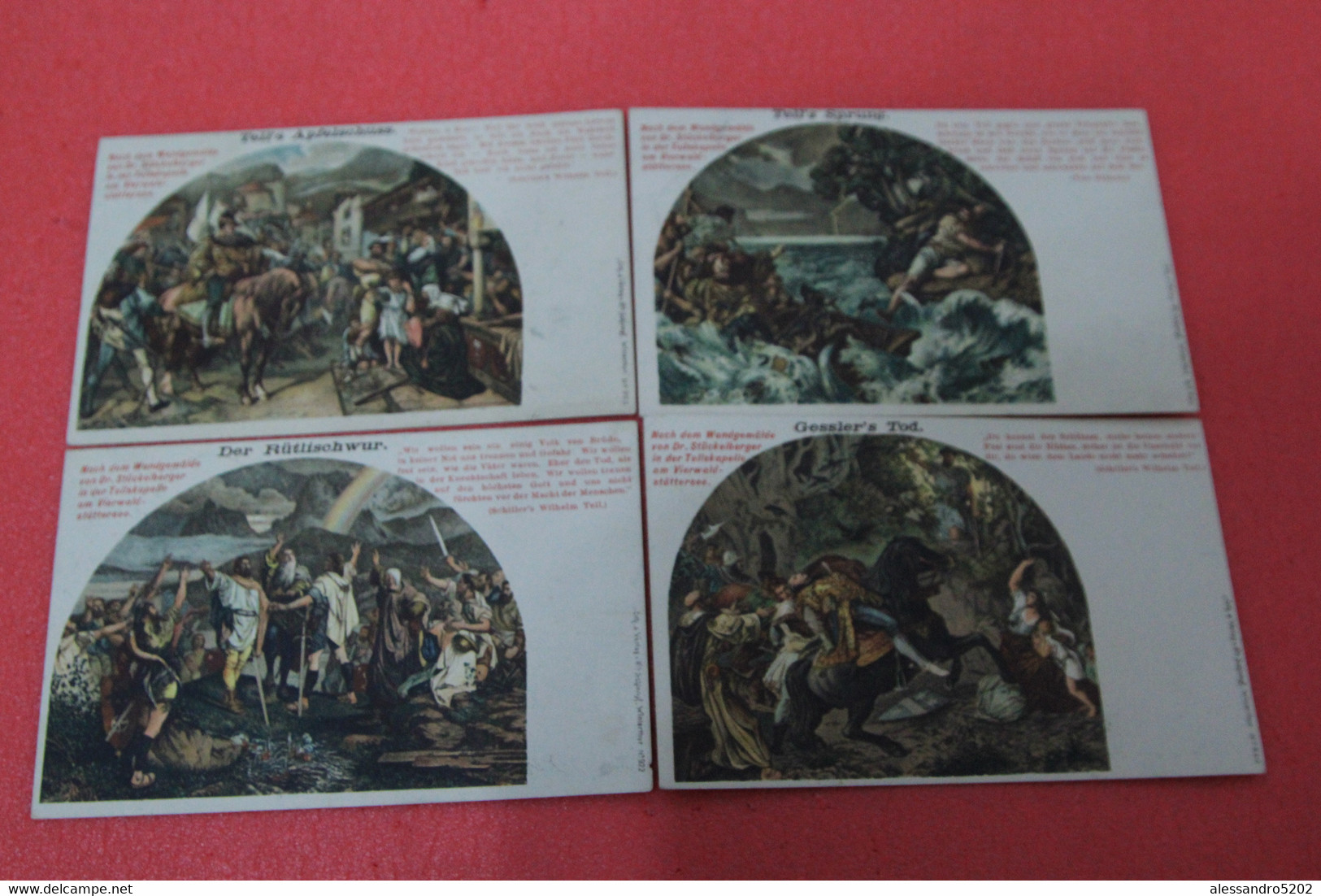 Uri Sisikon Tellskapelle Dr. Stuckelberger 4 Postcards 1899 TOP Quality - Sisikon