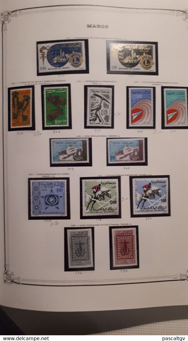 MAROC. Collection entre 1891 et 1982, 1200 Timbres ** ; qqs * ; qqs Ob sur l'ancien suivant scans.(cote 4200 eu)