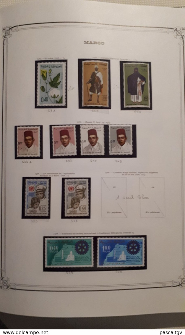 MAROC. Collection entre 1891 et 1982, 1200 Timbres ** ; qqs * ; qqs Ob sur l'ancien suivant scans.(cote 4200 eu)