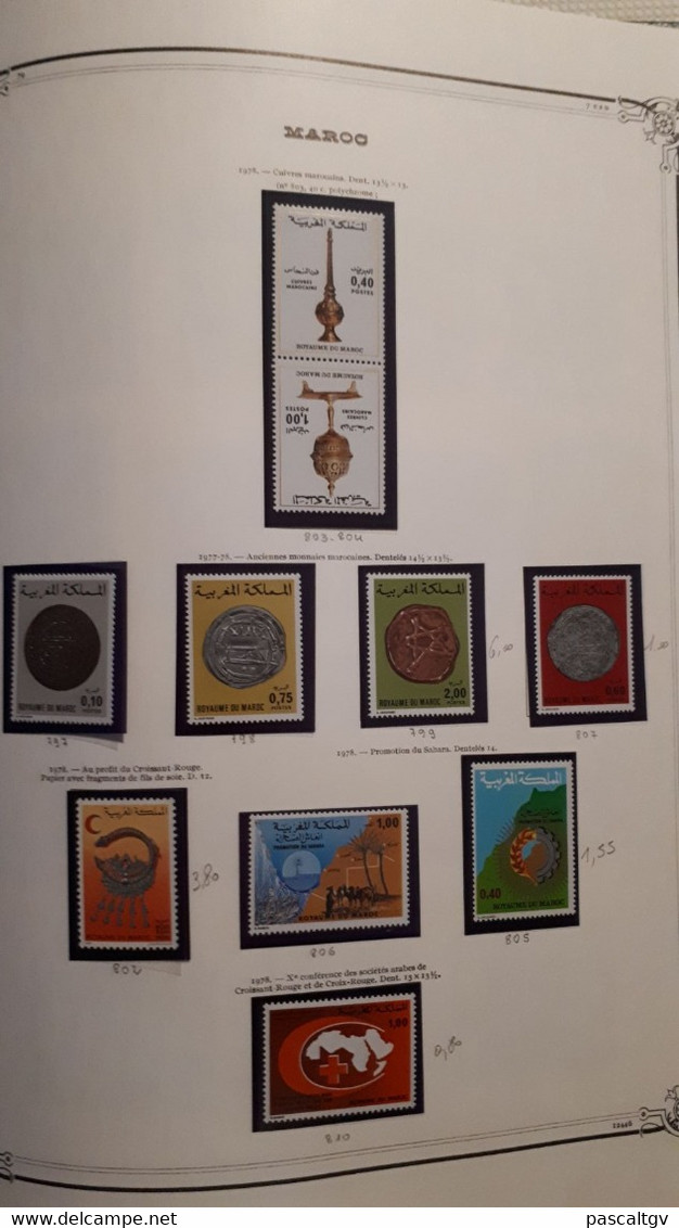 MAROC. Collection entre 1891 et 1982, 1200 Timbres ** ; qqs * ; qqs Ob sur l'ancien suivant scans.(cote 4200 eu)