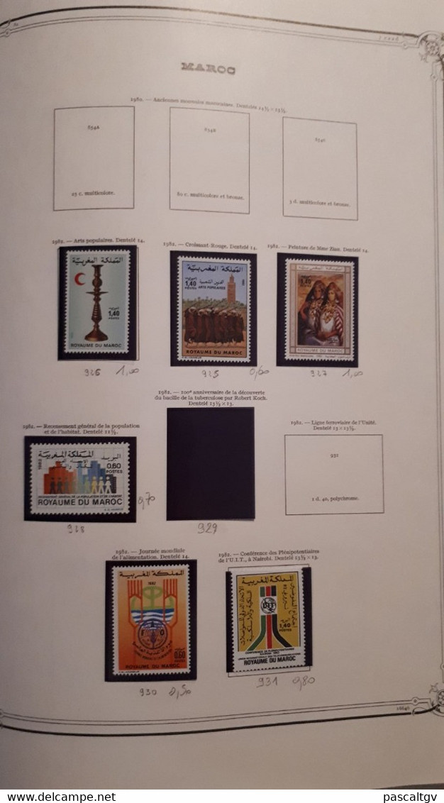 MAROC. Collection entre 1891 et 1982, 1200 Timbres ** ; qqs * ; qqs Ob sur l'ancien suivant scans.(cote 4200 eu)