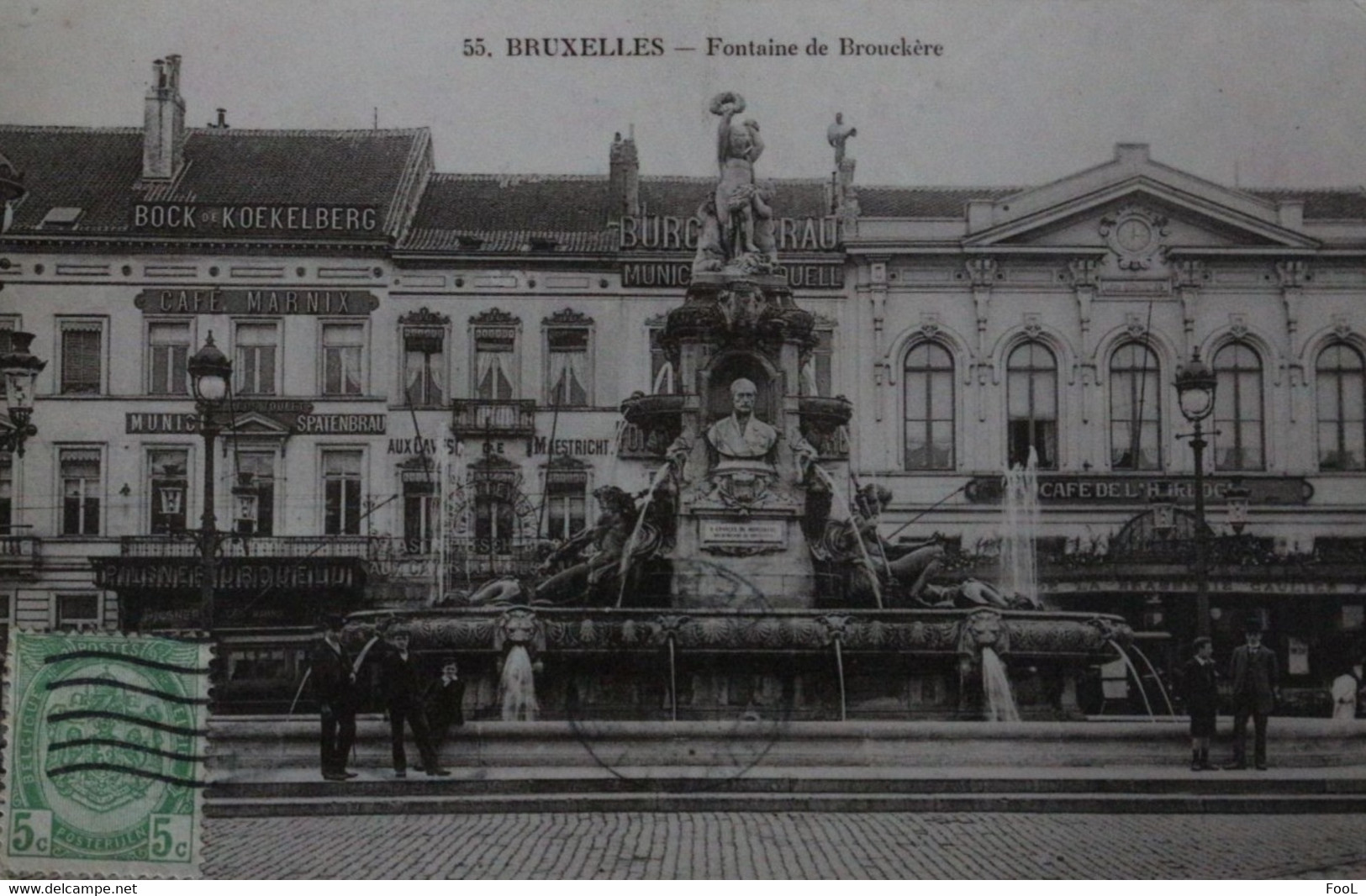 BRUXELLES Fontaine De Brouckère Café Marnix De L'Horloge Bock De Koekelberg Aux Caves De Maestricht - Cafés, Hôtels, Restaurants